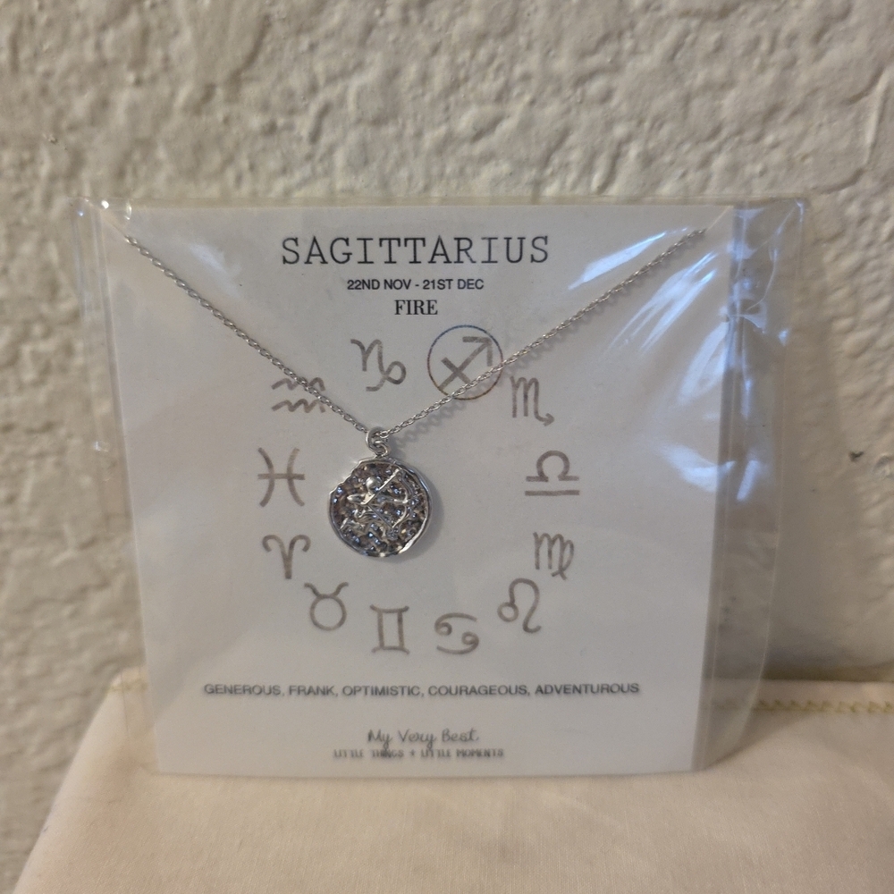 Silver Sagittarius Zodiac Necklace